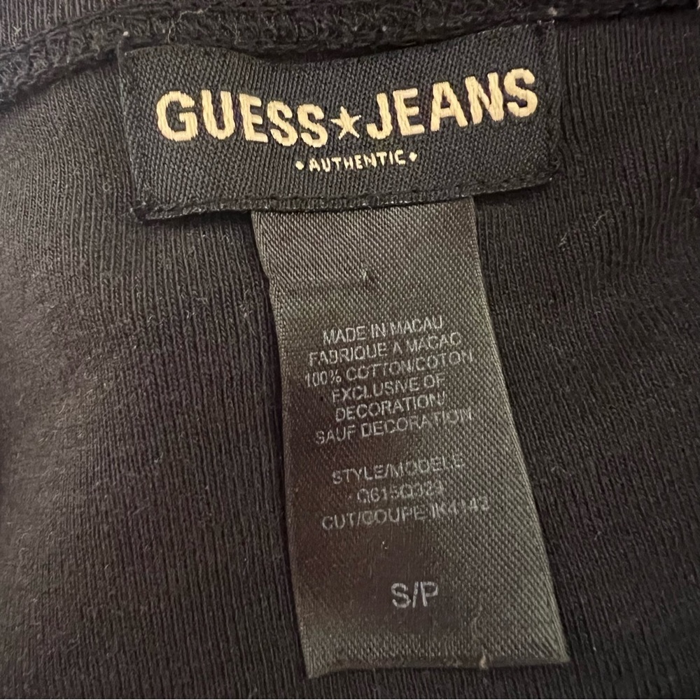 Guess jeans tshirt bling rhinestone ombré crystals black pink red silver 2000s - Picture 4 of 8